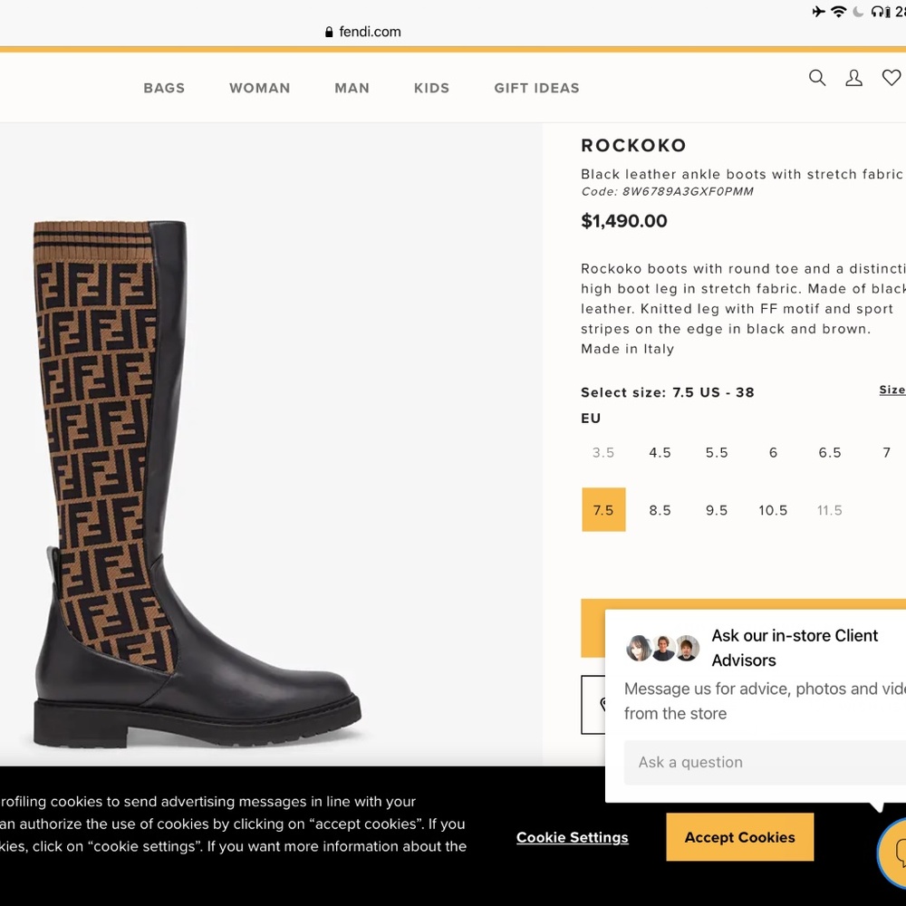 Fendi Rockoko Knee Boots